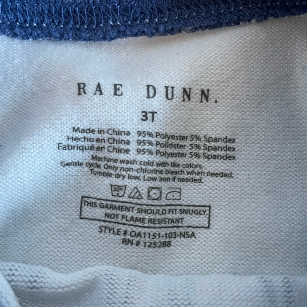 Rae Dunn Navy and White Snuggle Bunny Pajama Set - Picture 2 of 4